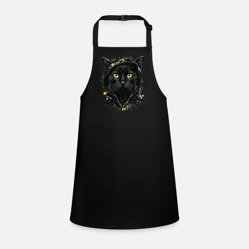 Tête de chat Noir Chat Bombay Chat heureux Chats Tablier Enfant