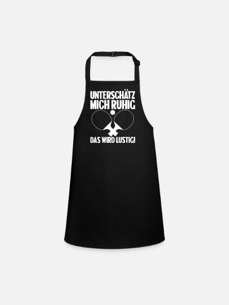 Table Tennis Pingpong Outfit Tischtennisspieler - Schürze für Kinder - Schwarz - Vorne