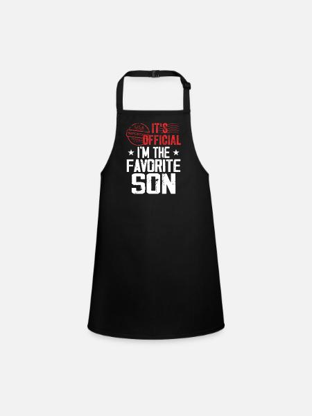 Its Official Im The Favorite Son - Children's Apron - black - Front