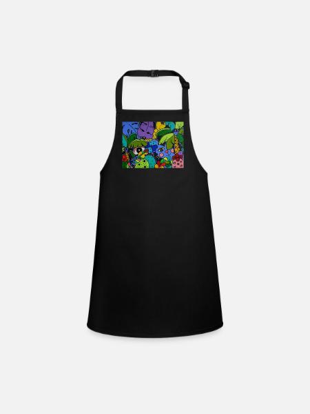 Monsieur Le Chat Mystique - Children's Apron - black - Front