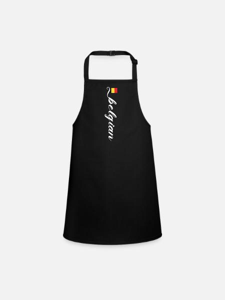 Belgium - Children's Apron - black - Front