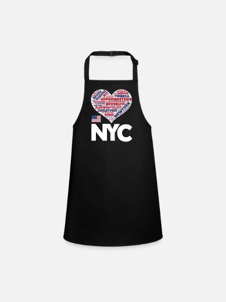 New York - Children's Apron - black - Front