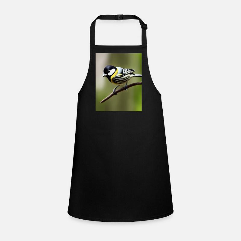 Cool Comic Portrait of a great tit Kohlmeise Children's Apron