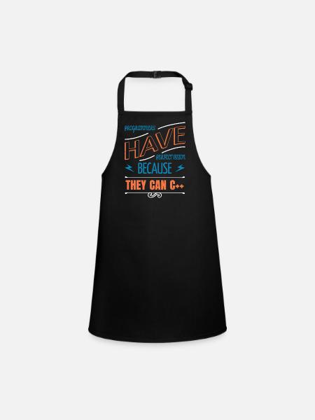 father gift idea humor present c plus plus funny - Children's Apron - black - Front
