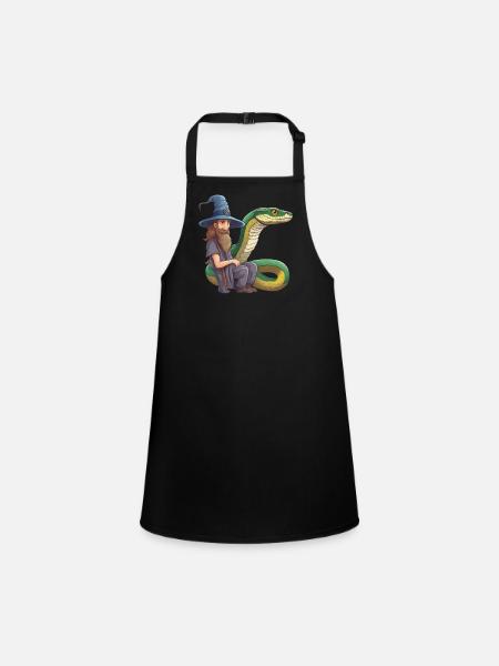 Sorcier Serpent Anaconda Serpent Boa Python - Tablier Enfant - noir - Devant