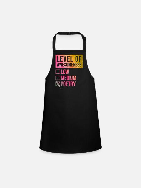 Poetry Poetry Poetry - Children's Apron - black - Front