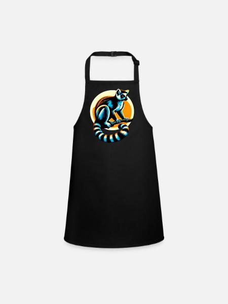 Lemur - Children's Apron - black - Front