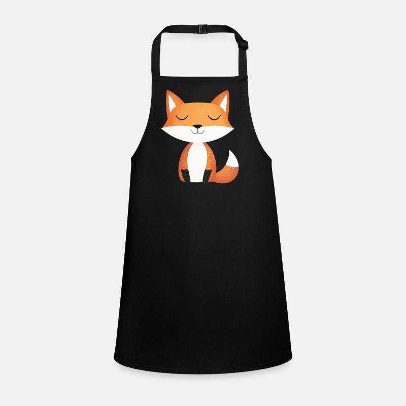 Cute Relaxed Happy Fox in Cartoon Style Children's Apron