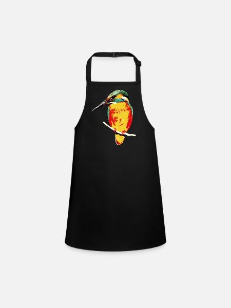 Living bird art on textiles - Children's Apron - black - Front