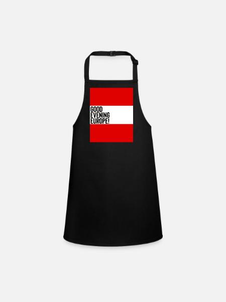 Österreich Eurovision Song Contest - Schürze für Kinder - Schwarz - Vorne