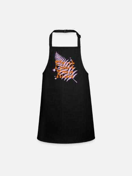 Plant Mama Stylish Print Motif - Children's Apron - black - Front