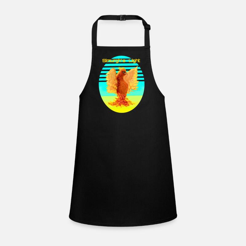 Glowing Orange Cyber Bird: Bird of Happines Children's Apron