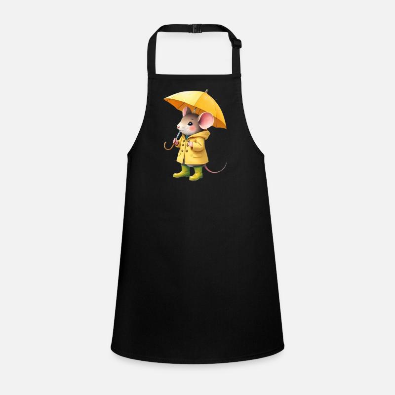 Mouse in Yellow Raincoat Children's Apron