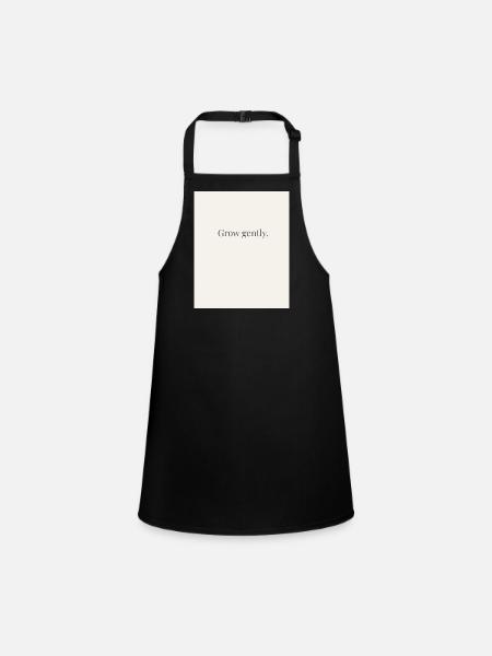 Minimalist Quote Poster „Grow Gently“  - Schürze für Kinder - Schwarz - Vorne