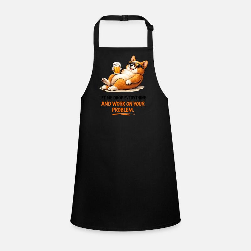 Chill Corgi Bier Motto Schürze für Kinder
