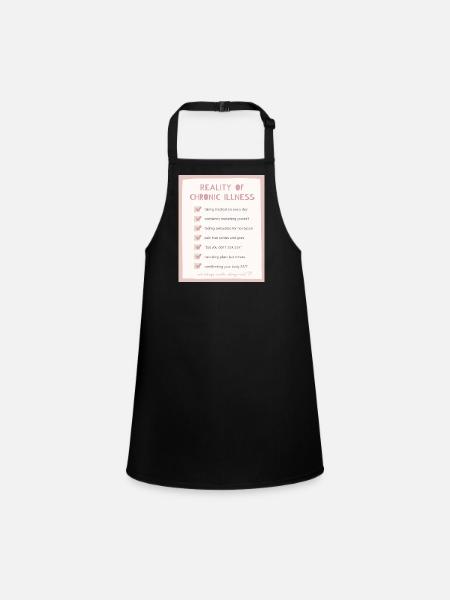 Reality of Chronic Diseases Checklist - Children's Apron - black - Front