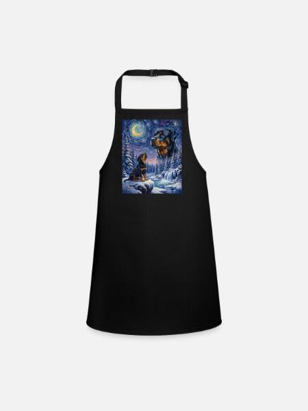 Hurler vers la Lune Affenpinscher - Tablier Enfant - noir - Devant