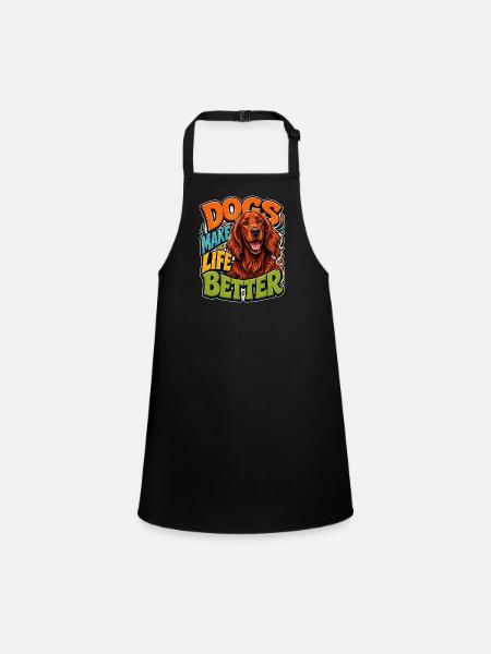 Irish Setter - Children's Apron - black - Front