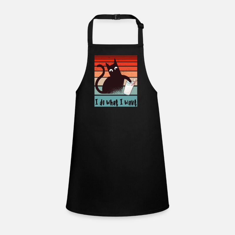 Ich mache was ich will. Lustige Katze Glas Milch Schürze für Kinder