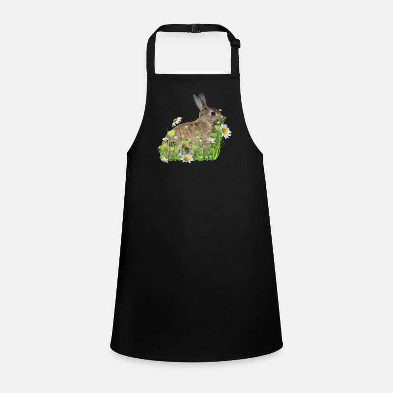 Rabbit White Flowers Children's Apron