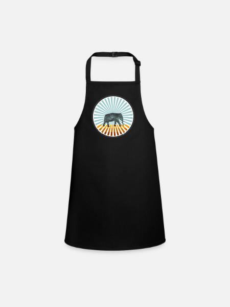 Elephant - Children's Apron - black - Front