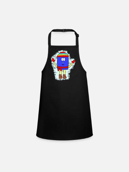 Winter Mutism Design - Children's Apron - black - Front
