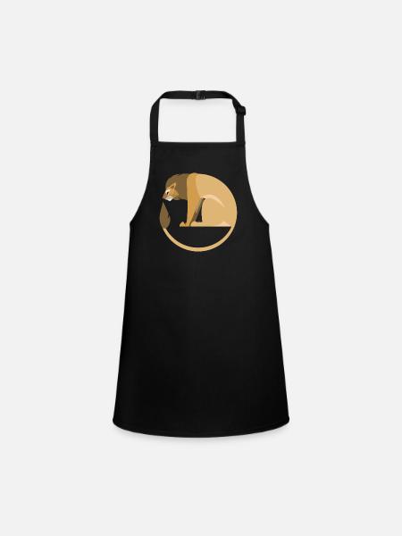 Lion - Children's Apron - black