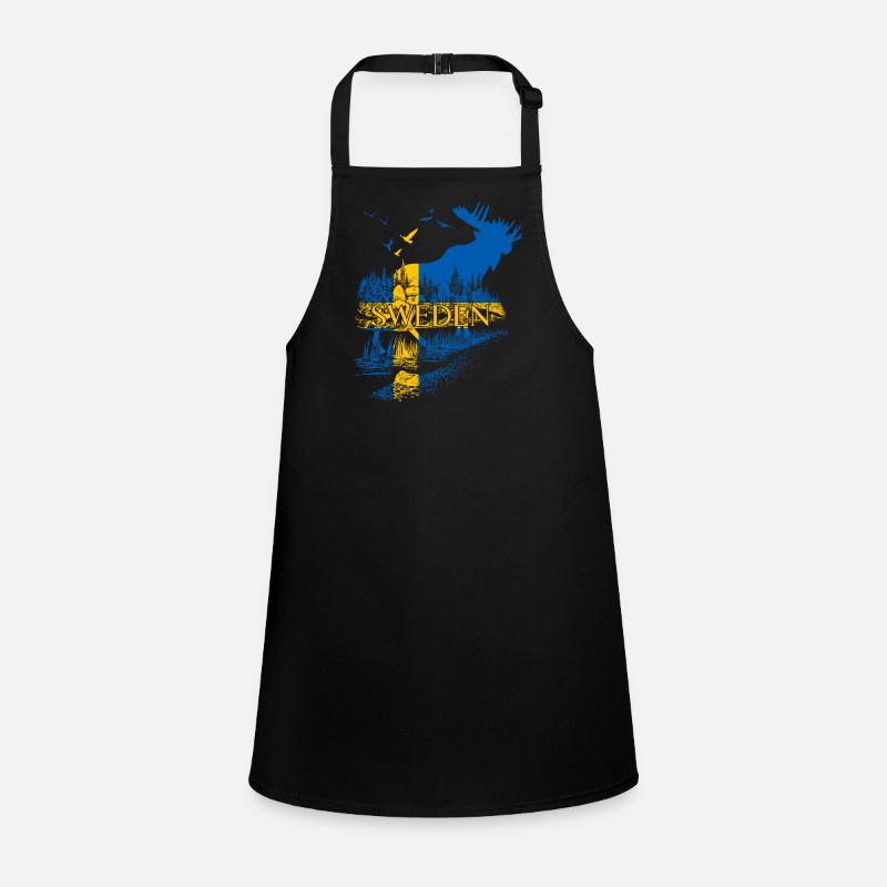 SUÈDE ORIGNAL DRAPEAU SUÉDOIS - Tablier Enfant - noir