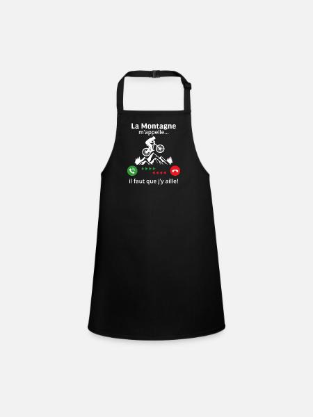 T-shirt vélo la montagne m'appelle Cadeau vtt - Tablier Enfant - noir