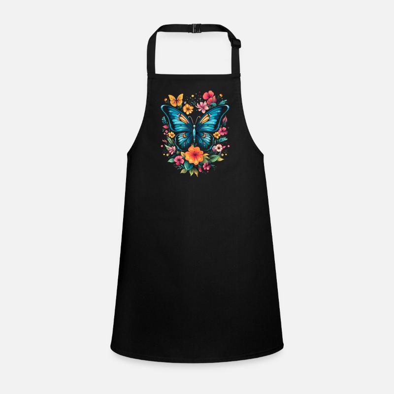 Schmetterling mit Blumen Schürze für Kinder