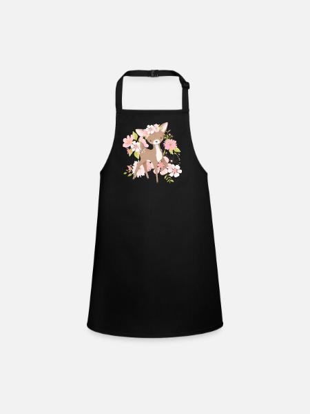 Fleurs Fauve - Tablier Enfant - noir - Devant