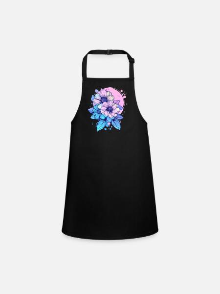 Éclaboussure de fleurs au néon - Tablier Enfant - noir