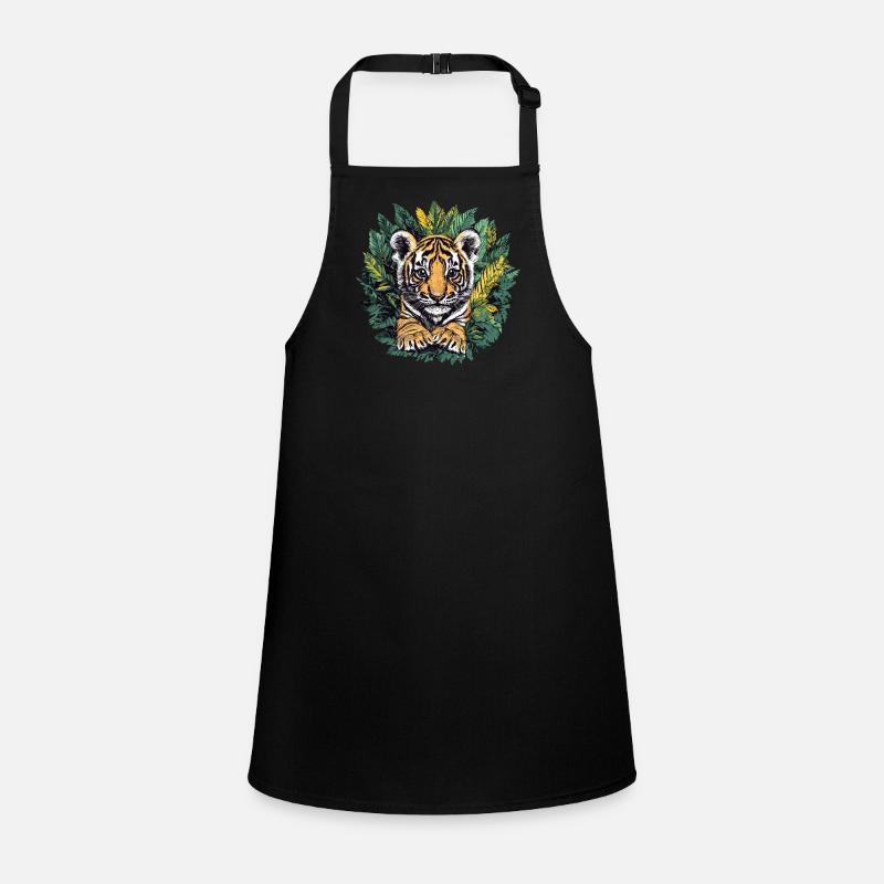 Bébé tigre dans la jungle - Tablier Enfant - noir