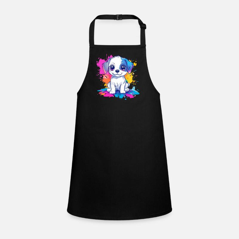Welpe auf Farbspritzer Schürze für Kinder