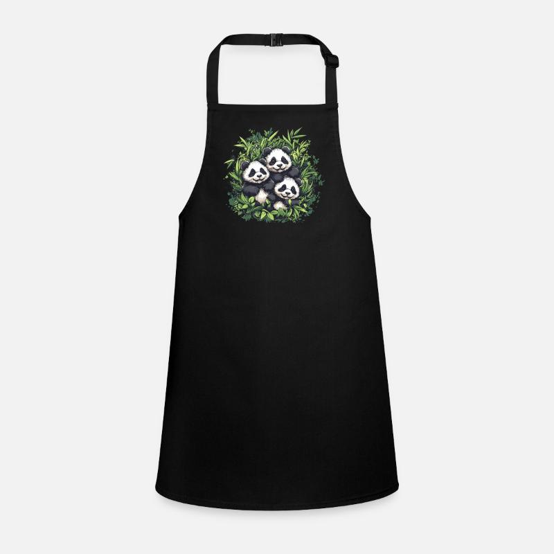 Three pandas in bamboo Children's Apron