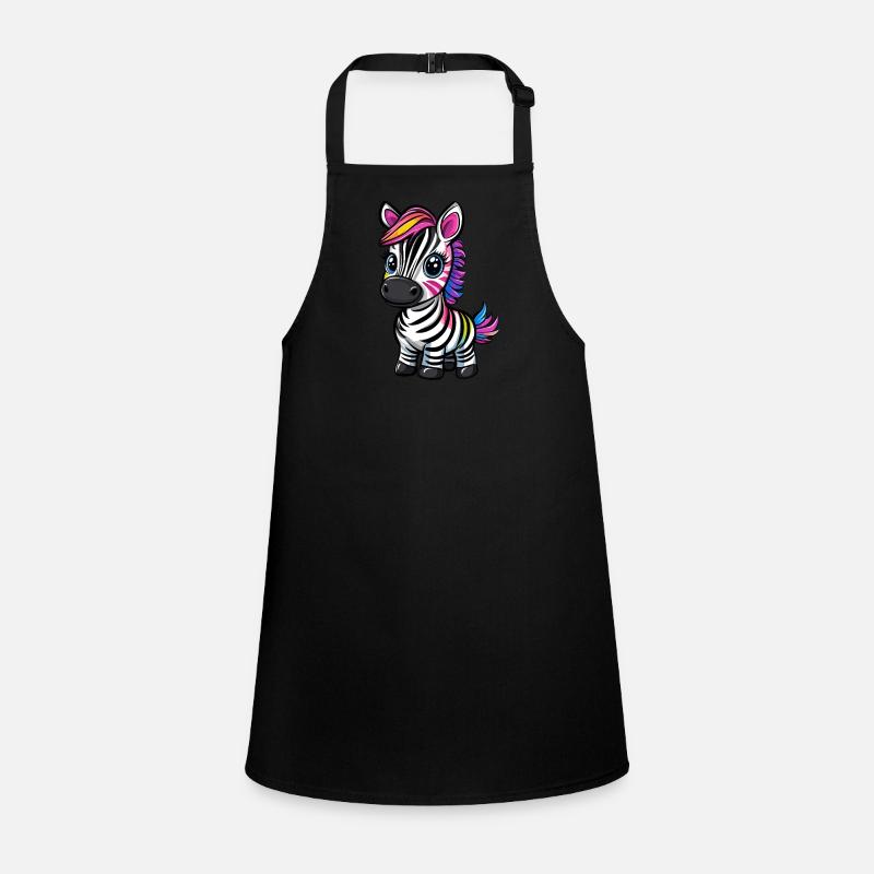 Colorful Striped Zebra Children's Apron