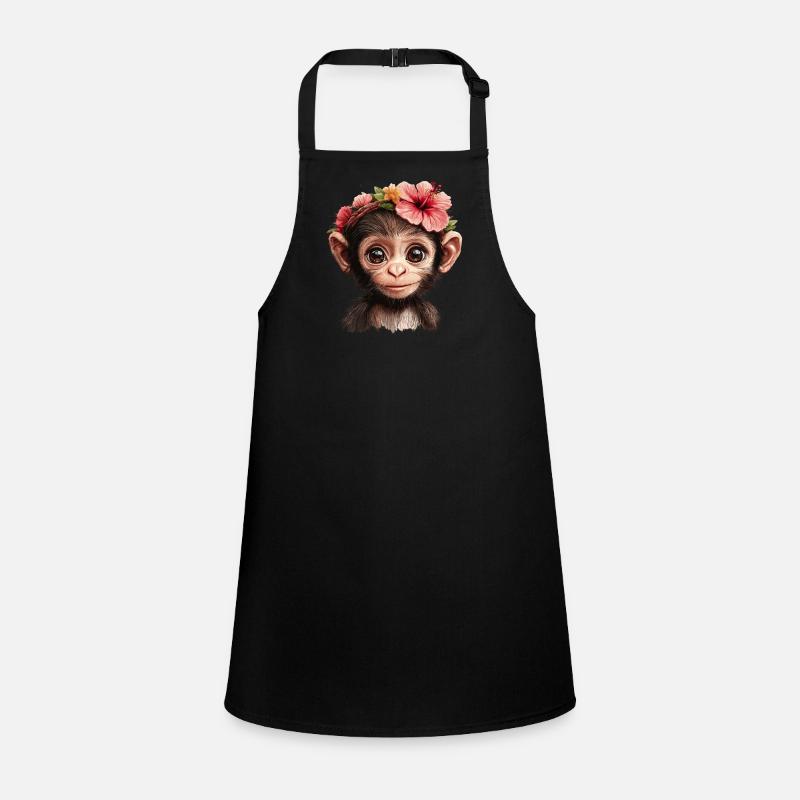 Cute Monkey with Flowers Children's Apron