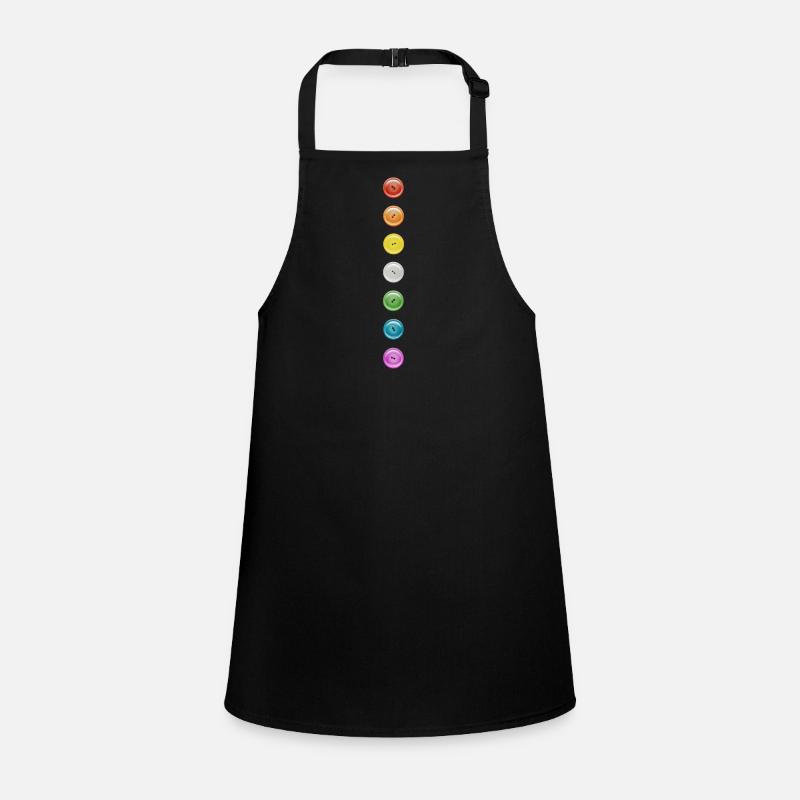 Button Buttons Rainbow 7 Dots Funny Button Row Children's Apron