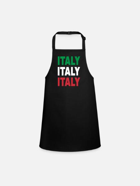 Italie / Cadeau / Idée cadeau - Tablier Enfant - noir - Devant