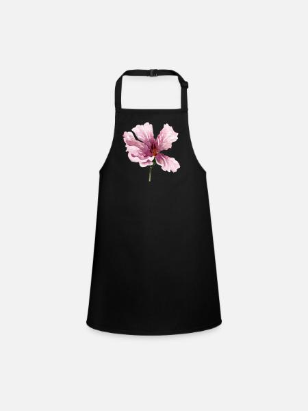 blume rosa - Schürze für Kinder - Schwarz - Vorne