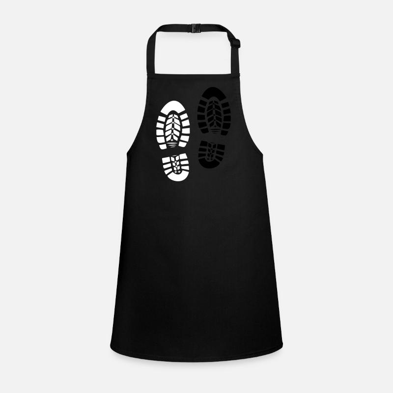 Fußabdruck Stiefel Wanderschuhe 2c Schürze für Kinder