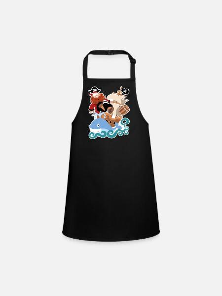 The pirate Barbarossa - Children's Apron - black - Front
