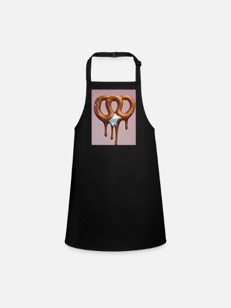 Melting Ice Pretzel - Children's Apron - black - Front