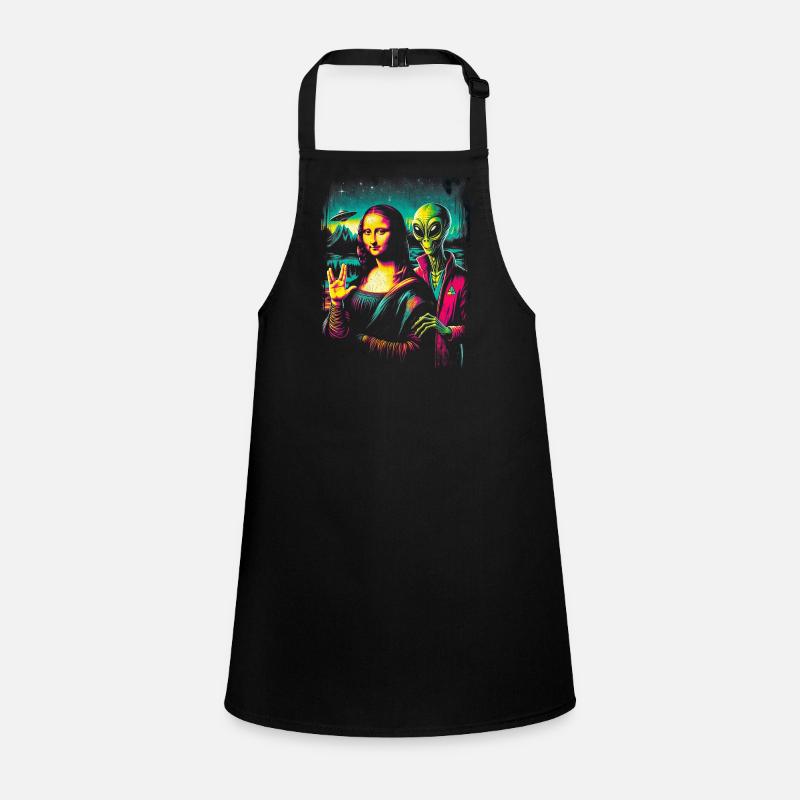 Alien and Mona Lisa – Cosmic Renaissance Design Children's Apron