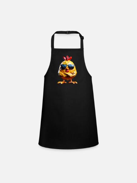 poule lunettes de soleil - Tablier Enfant - noir - Devant