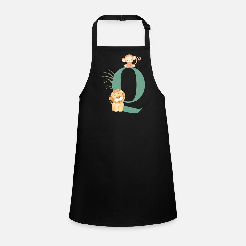Letter Q Green Jungle Animals Children's Apron