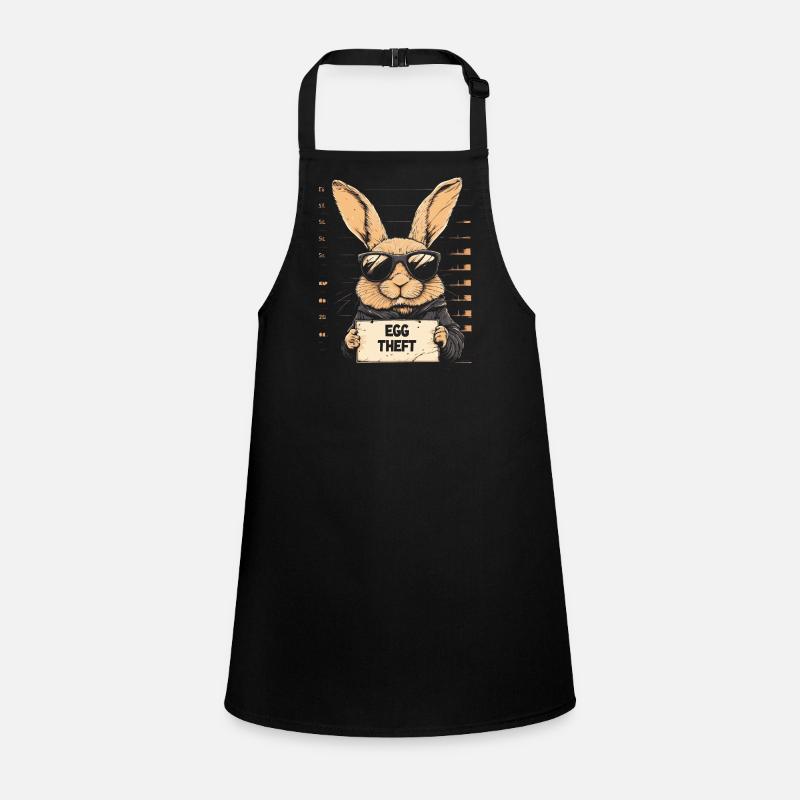 Bunny Egg Thief Easter Bunny Mugshot Police Photo Easter Children's Apron