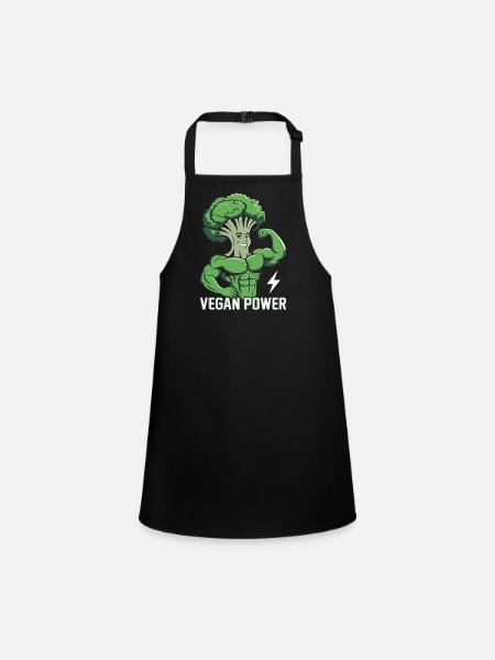 Puissance végétalienne - Tablier Enfant - noir - Devant