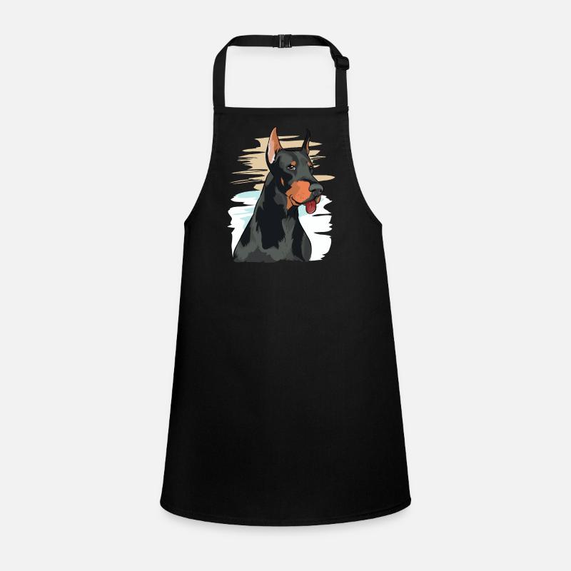 Playful Doberman Portrait Artwork Children's Apron