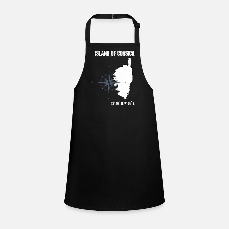 Contour de la Corse avec compas de coordonnées Tablier Enfant